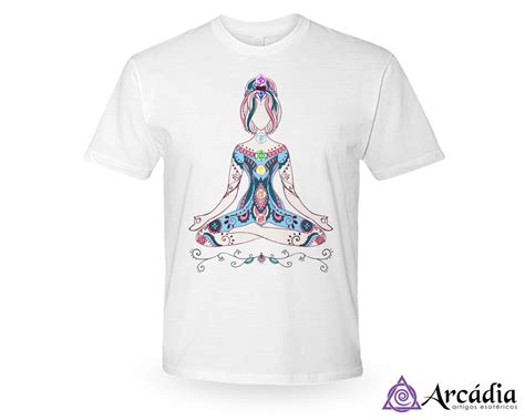 Camiseta Meditação Chakras P M G e GG Elo7 Produtos Especiais