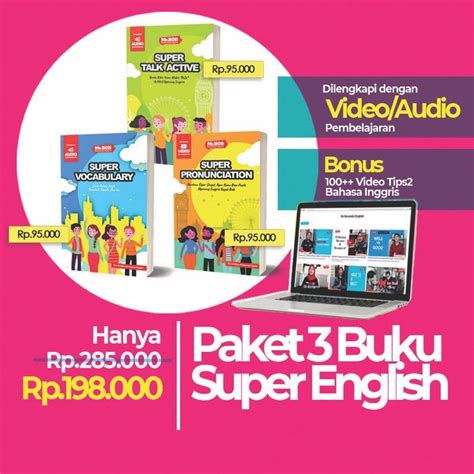 Jual Buku Bahasa Inggris Paket Buku Super English Kamus