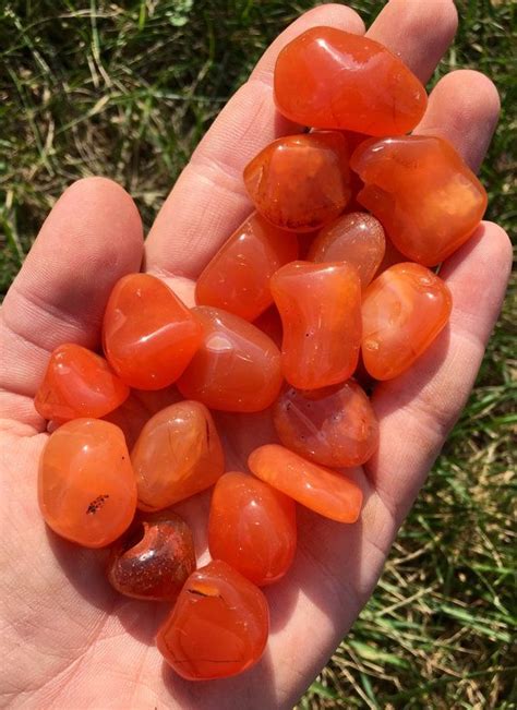 Carnelian Tumbled Crystal Multiple Sizes Available Polished Carnelian