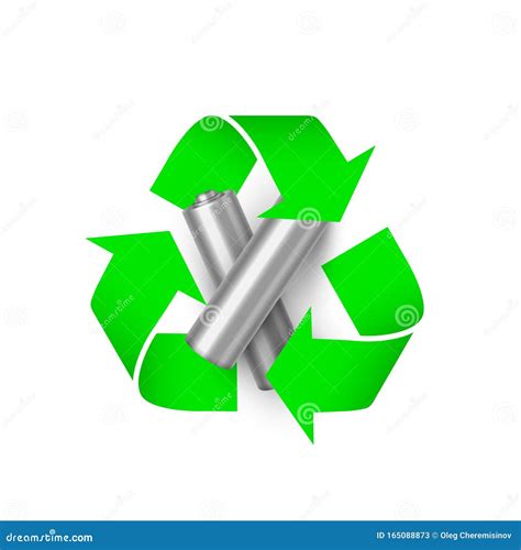 Battery Recycling Realistic Vector Illustration Stock Vector Illustration Of Mockup Disposal