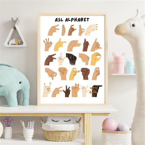 ASL Alphabet Poster Educational Poster Learning American - Etsy