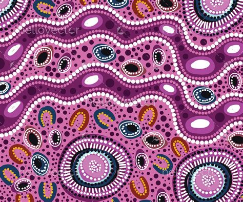 Vector purple background decorated with aboriginal art - Download Graphics & Vectors