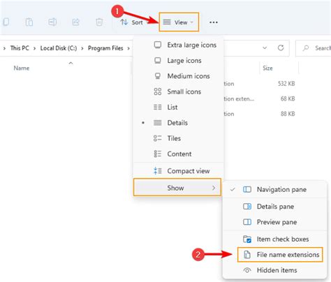 show filename extensions  windows office