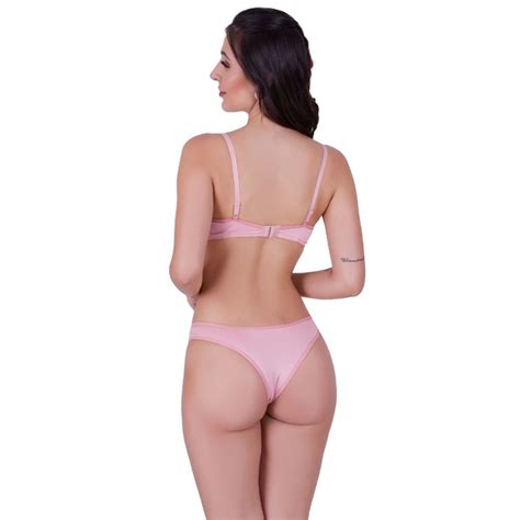 Conjunto De Lingerie B Sico Terra E Mar Calcinha E Suti Liso Bojo