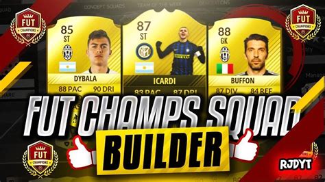 Perfect Fut Champions Squad Builder Fifa 17 Ultimate Team Youtube