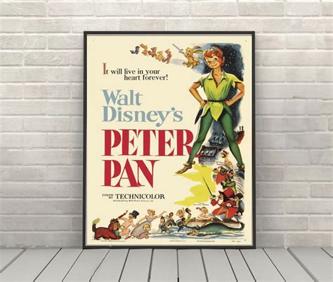 Peter Pan Poster Disney Movie Poster Peter Pan Movie Poster Attraction