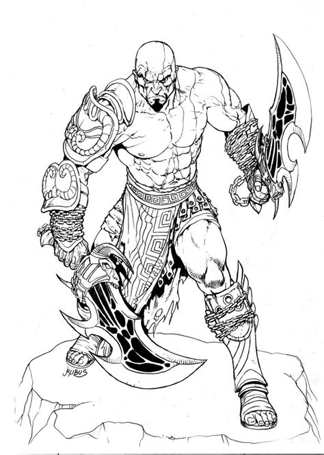 Desenho De Kratos E Suas Armas Para Colorir Tudodesenhos