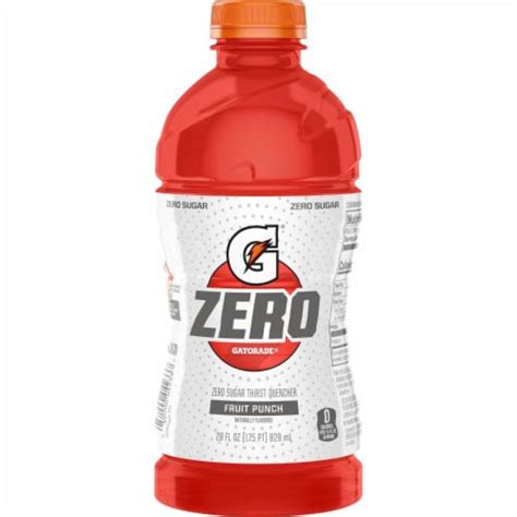 Gatorade Zero Sugar Red Fruit Punch Sports Drink Bottle 28 Fl Oz