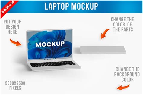 Open and Closed Laptop Mockup