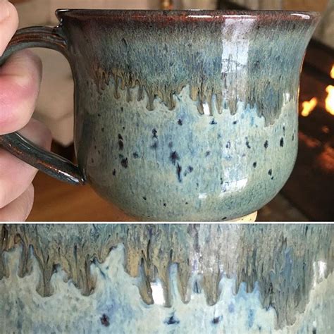 Blue Rutile With Ancient Jasper On The Rim Fired Twice Cone 6