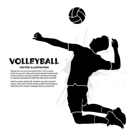 Jump Serve Male Volleyball Player Vector Illustration 12133772 Vector