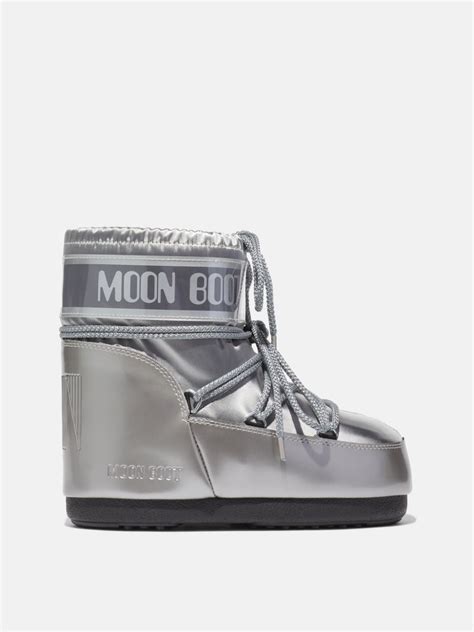 ICON LOW GLANCE SILVER SATIN BOOTS Moon Boot Official UK Store