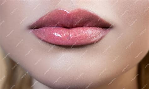 Premium Photo Sexy Plump Lips Closeup Female Mouth Perfect Natural Lip Makeup Close Up Part Of