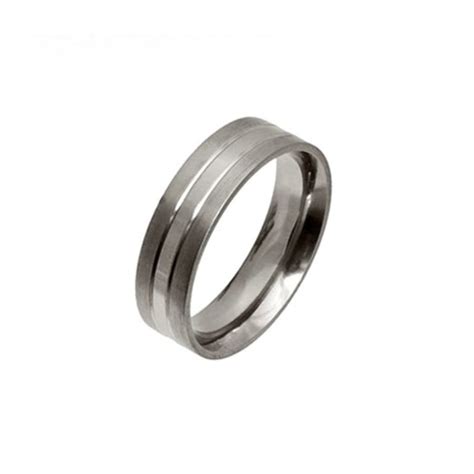 Titanium Wedding Ring With Three Sections Stonechat Jewellers