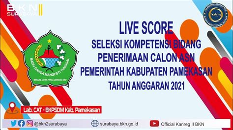 Live Score Skb Cpns Pemerintah Kabupaten Pamekasan T A