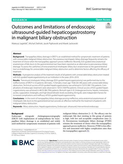 Pdf Outcomes And Limitations Of Endoscopic Ultrasound Guided