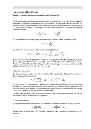 Hydrogeologie WS 22 23 Übung 1 Lösung Hydrogeologie I 11 02 1221 vu