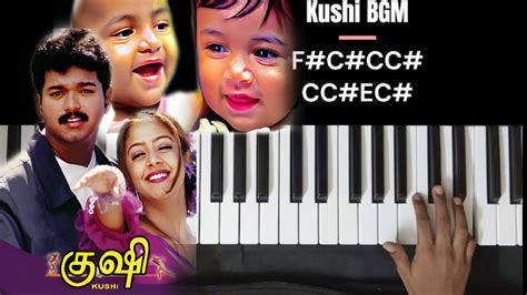 Kushi BGM Piano Cover With NOTES By JashwinSB Thalapathy Vijay