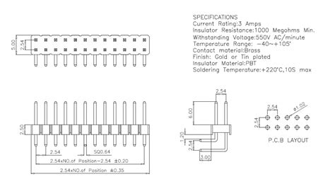 Mm Right Angle Pin Header Connectors Smolex