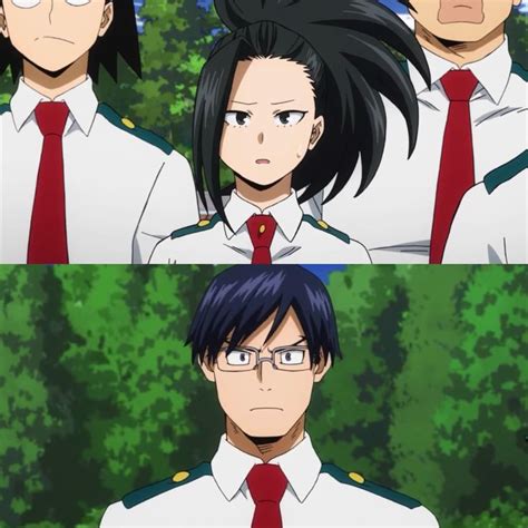 Two Anime Characters With Long Hair And Glasses One Is Wearing A Red Neck Tie