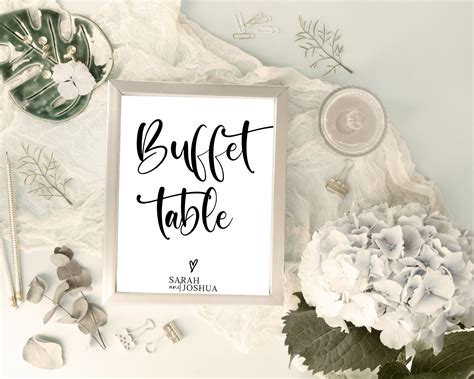 Wedding Reception Table Signs Template Buffet Sign Modern - Etsy