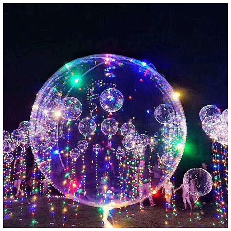 Kit Bal O Bal Es Bubble Polegadas Cm Transparente Led Pode