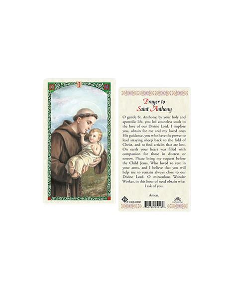 St Anthony Prayer Card Stella Maris Readings