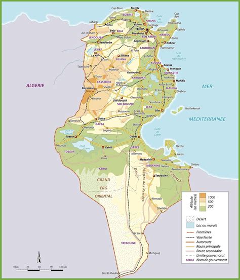 Tunisia road map - Ontheworldmap.com