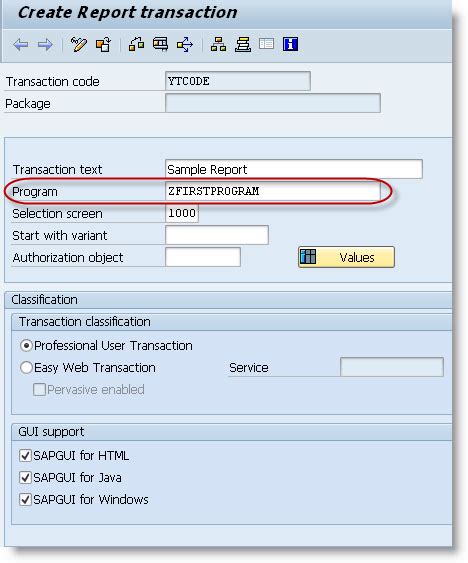 How To Create A Tcode For An Abap Report Program Saphub