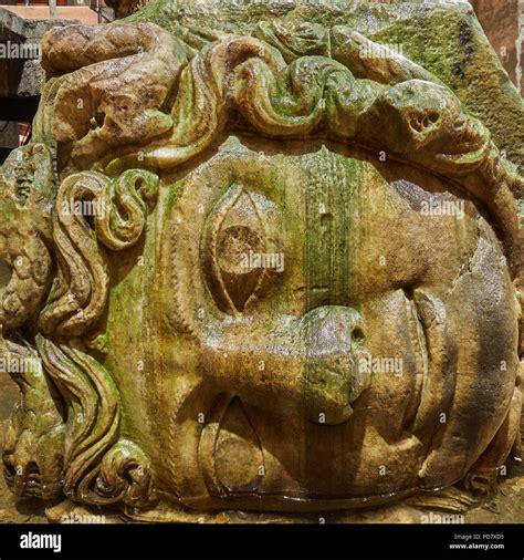 Gorgon Medusa Head In Basilica Cistern Yerebatan Sarnici Ancient