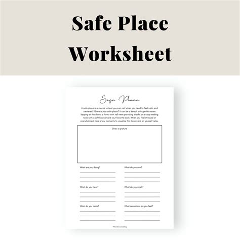 Free Safe Place Worksheet For Teens School Counseling Coping Skill For