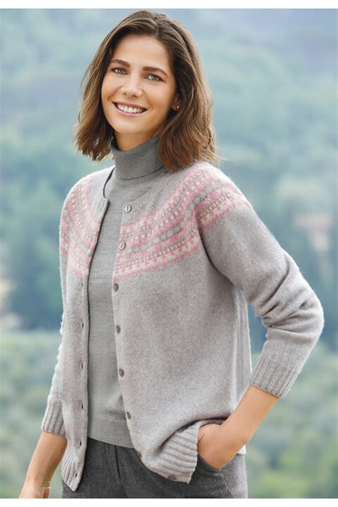 Seamless Lambswool Fairisle Cardigan Cotswold Collections