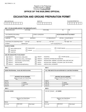 Fillable Online Application For Building Permit Nbc Form B Fax Email