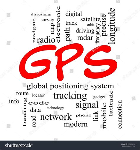 Gps Word Cloud Concept Red Caps Stock Illustration 179663336 Shutterstock