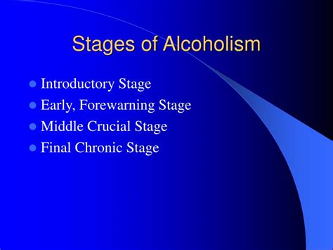 Stages Of Alcoholism Chart