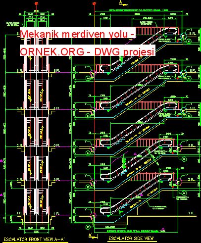 Mekanik Merdiven Yolu Dwg Projesi Autocad Projeler Hot Sex Picture