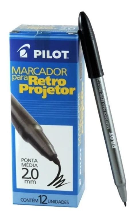 Marcador Caneta Retro Projetor Mm Pilot Caixa Unidade Mercado