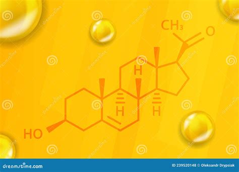 Pregnenolone Chemical Formula Pregnenolone 3d Realistic Chemical Molecular Structure Stock