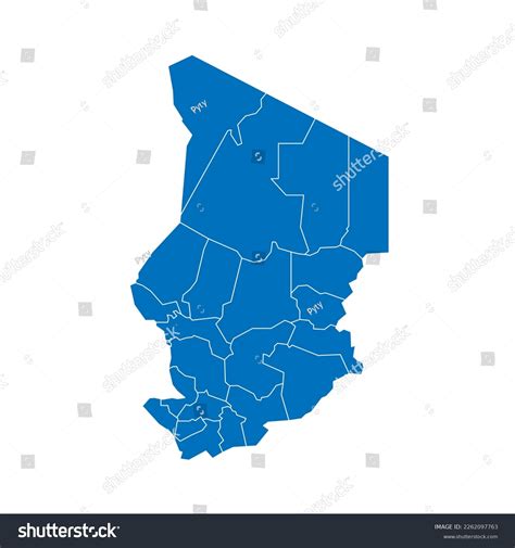 Chad Political Map Administrative Divisions Regions Stock Vector ...