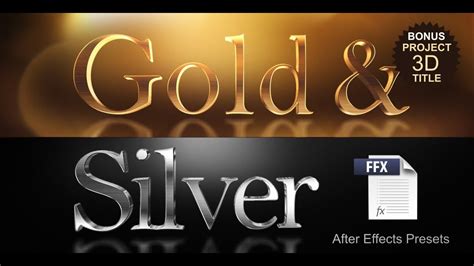 How To Make Gold Silver Or Chrome 3d Titles Or Text In The After