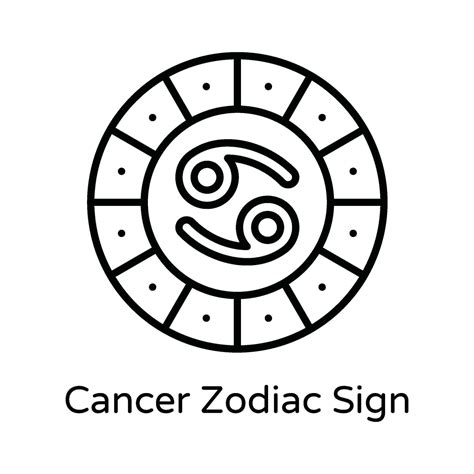 Cancer Zodiac Sign Vector Outline Icon Design Illustration Astrology