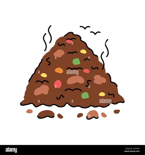 Compost Pile Color Line Icon Composting Vector Isolated Element