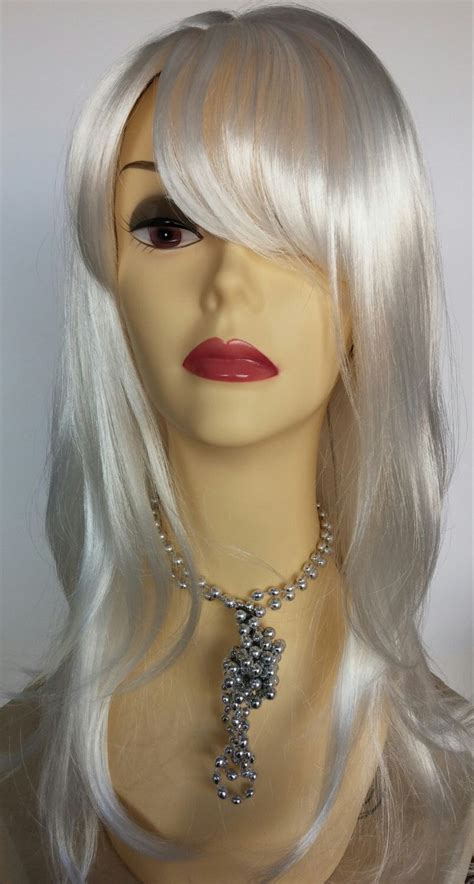 Long 24 Inch White Wavy Wig Cosplay Wig Scene Wig Festival Wig Wavy