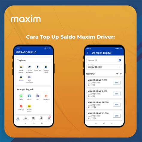 10 Aplikasi Top Up Saldo Maxim Driver Minimal 10 Ribu