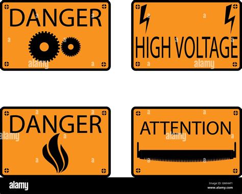 Warnung Elektrische Gelbe Gefahr Stock Vektorgrafiken Kaufen Alamy