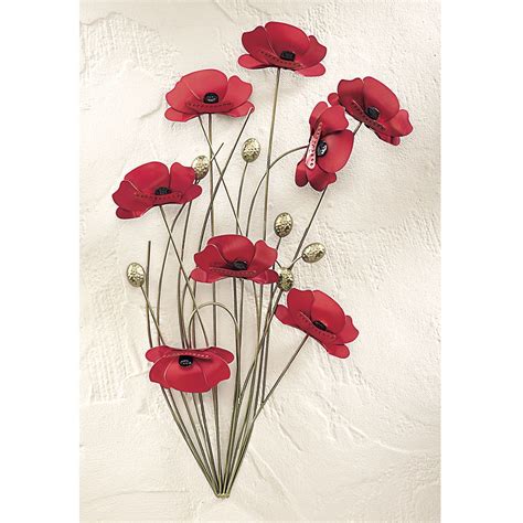 EE5022 Poppy Wall Art Wall Sculpture Art Hanging Floral Decor