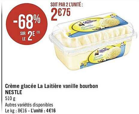 Promo Crème Glacée La Laitière Vanille Bourbon Nestlé chez