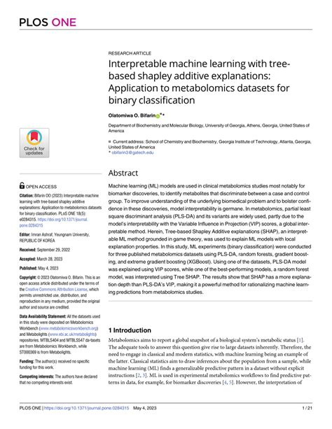 PDF Interpretable Machine Learning With Tree Based Shapley Additive