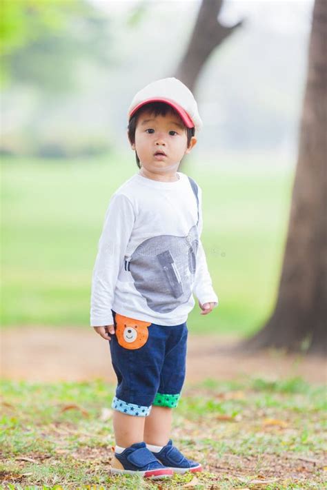 Cute Boy 2 3 Year Old Play In The Garden Stock Photo Image Of Food