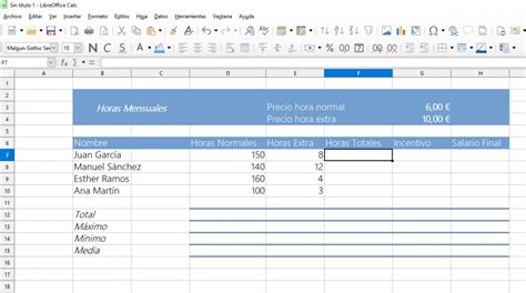 Calc Hoja de Cálculo Segunda Práctica Aprendoencasa